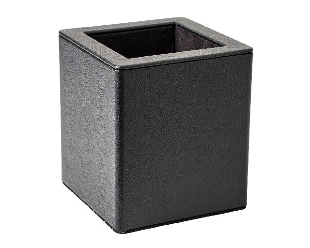 Pen holder black faux leather