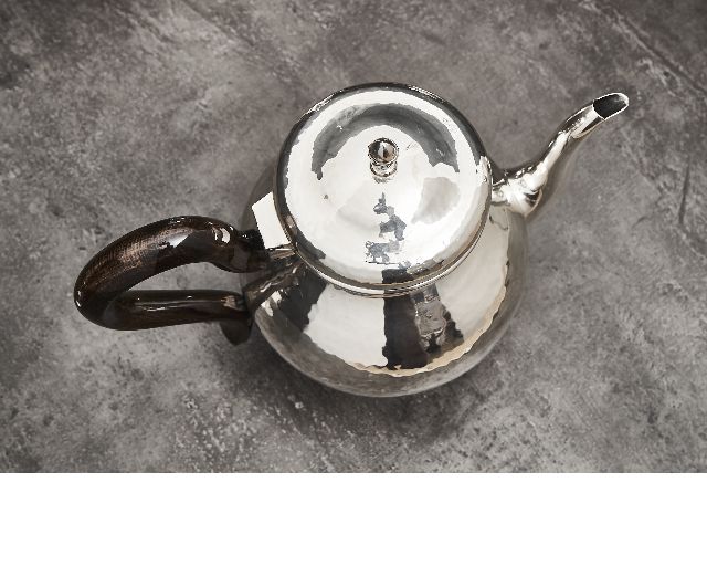 Servizio Da Caffe Argento 4 Pezzi Battuto Usato Ricondizionato Zanolli Vintage 173849 Us0004555