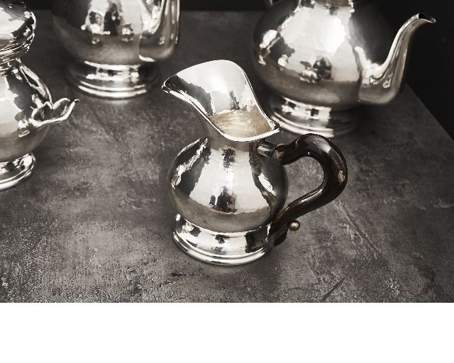 Servizio Da Caffe Argento 4 Pezzi Battuto Usato Ricondizionato Zanolli Vintage 173849 Us0004555