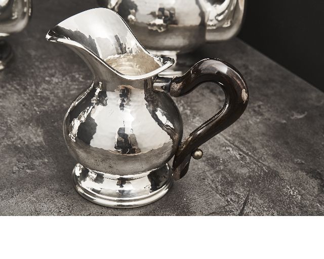 Servizio Da Caffe Argento 4 Pezzi Battuto Usato Ricondizionato Zanolli Vintage 173849 Us0004555
