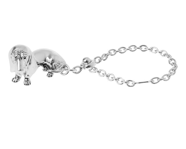 Keyring dachshund silver