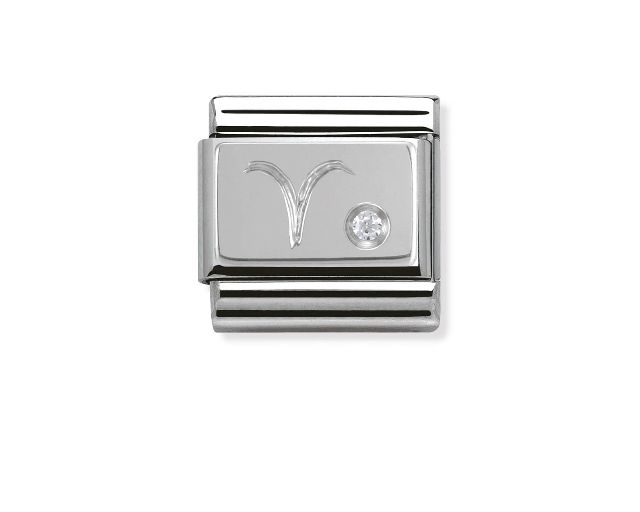 Aries composable steel silver and zircons