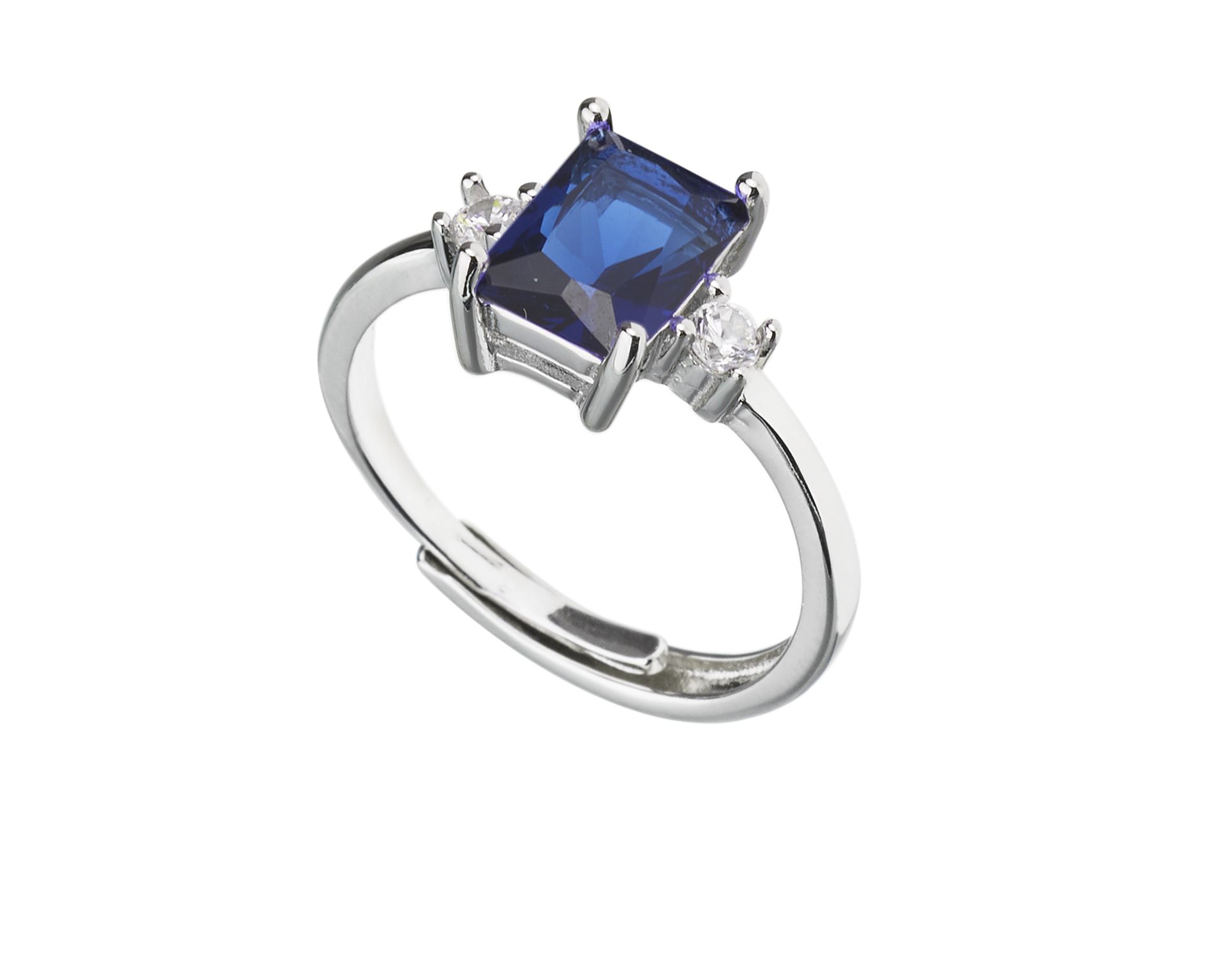 Anello Argento Con Rettangolo Zircone Zaffiro Sovrani 185574 814j10327m12