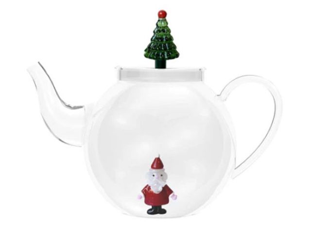 Idea regalo natale teiera babbo natale tappo albero di natale christmas tales