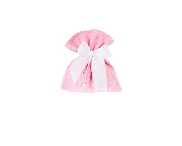 Favor sugared almonds pink panama with white striped bow