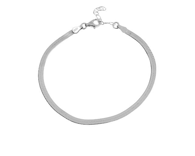 Bracciale argento a maglia piatta