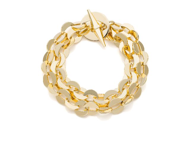 Bracciale dinamica a catena tonda in bronzo dorato
