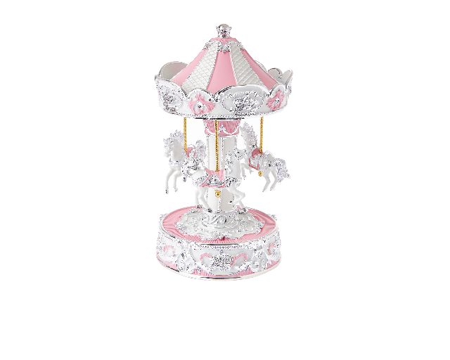 Carillon giostra dei cavalli rosa