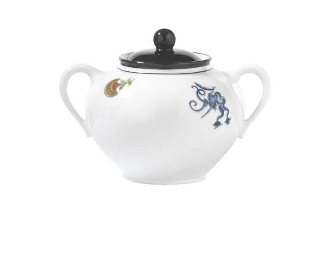 Sugar bowl with lid arcadia bianco porcelain