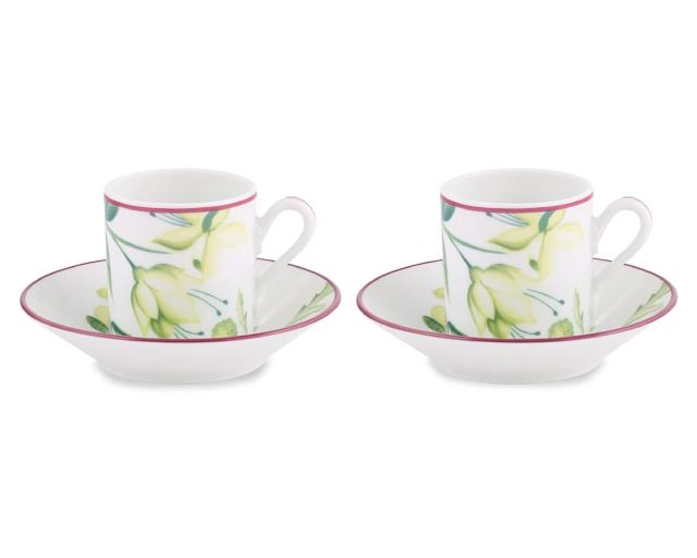 Set tazze caffè e piattini florenza acanto porcellana 2 coppie