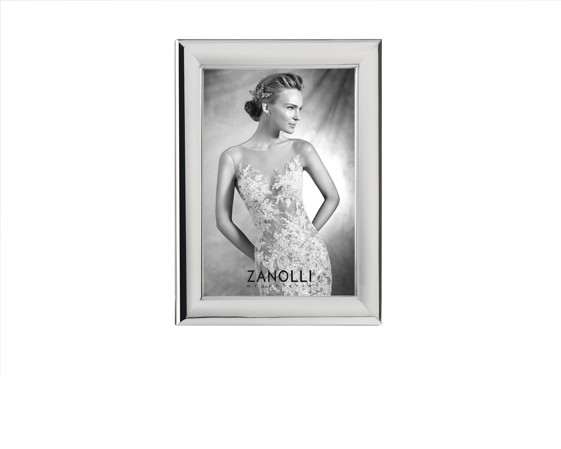 Picture Frame Silver With Bold Shiny Band Selezione Zanolli 140300 5660468crr3