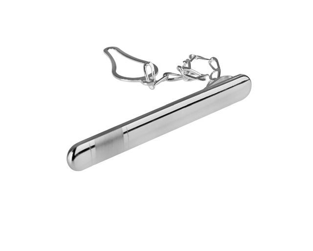 Tie clip silver with satin band