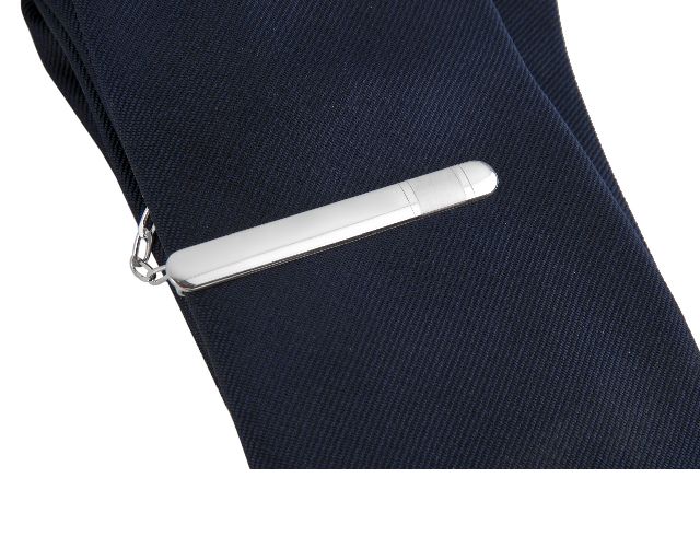 Tie Clip Silver With Satin Band Selezione Zanolli 129658 2v658fc