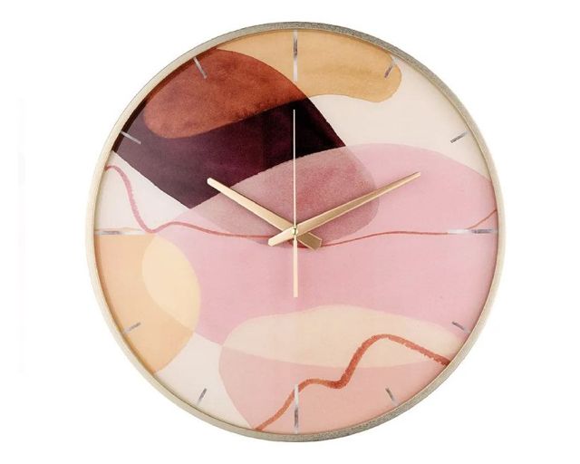 Orologio da parete dune di seta in vetro decorato