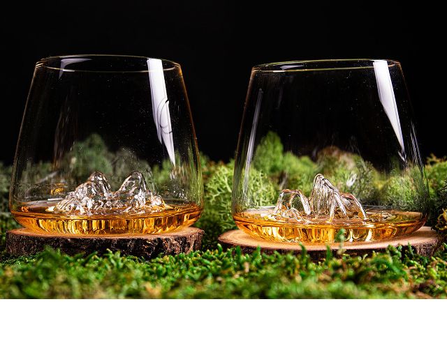 Set Bicchieri Whisky Topographic Tre Cimemonte Rosa 2 Pezzi Alaskan Maker 189443 200tcmr