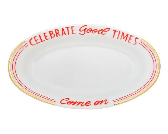 Oval tray the club porcelain good times