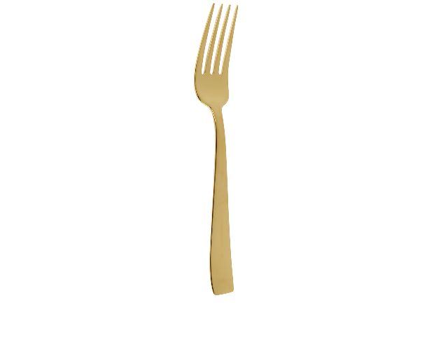 Table fork flat gold steel
