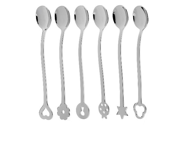 Party spoon set party portafortuna steel 6 pieces