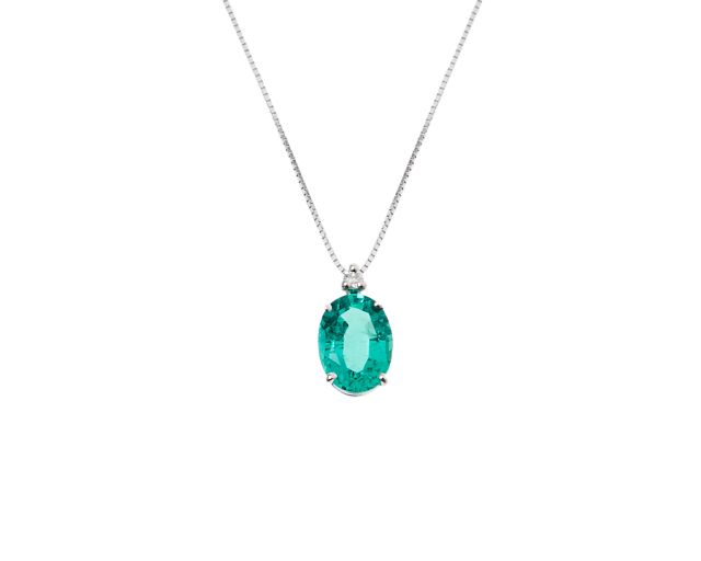 Necklace gold 750‰ with emerald and diamond