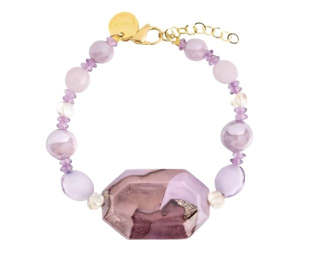 Bracelet frame murano glass purple