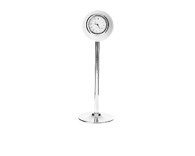 Table clock golf ball silver