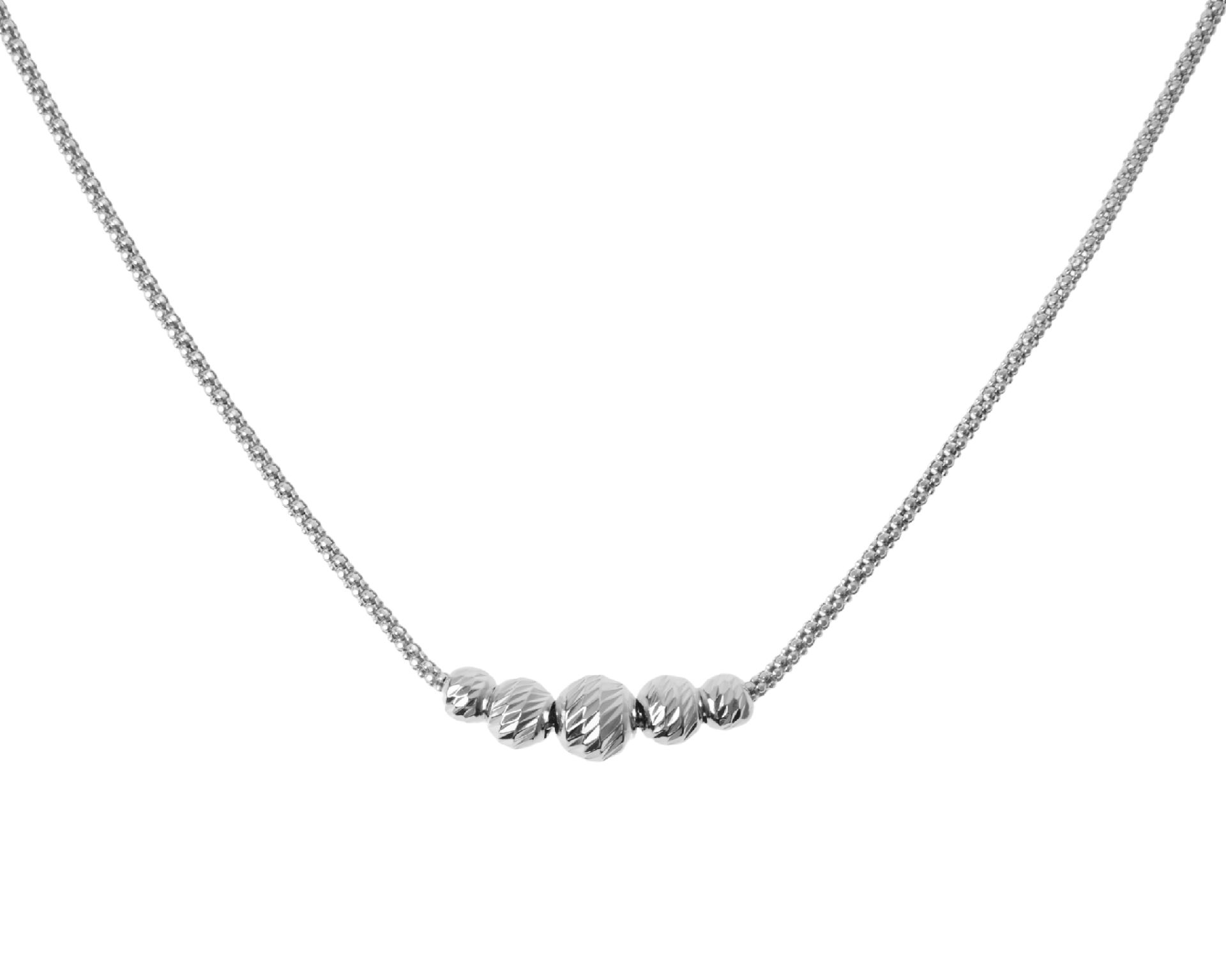 Collana Argento Con Sfere Diamantate Centrali Selezione Zanolli 191011 611cl00430