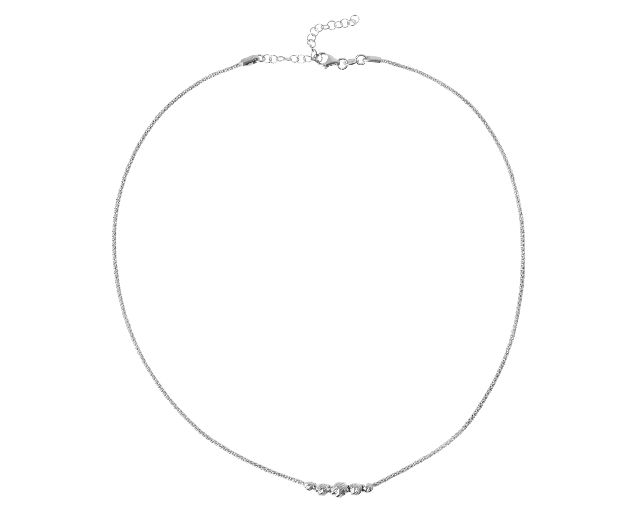 Collana Argento Con Sfere Diamantate Centrali Selezione Zanolli 191011 611cl00430