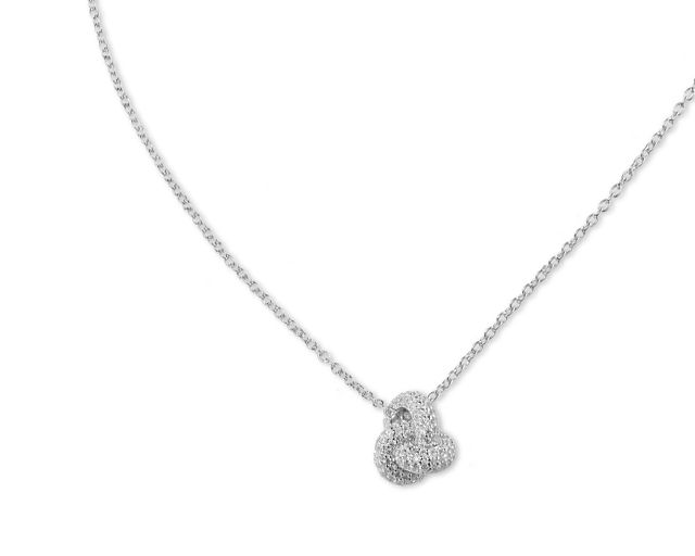 Collana nodo argento con zirconi