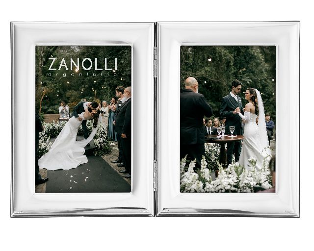 Double picture frame louisiana bilaminated silver