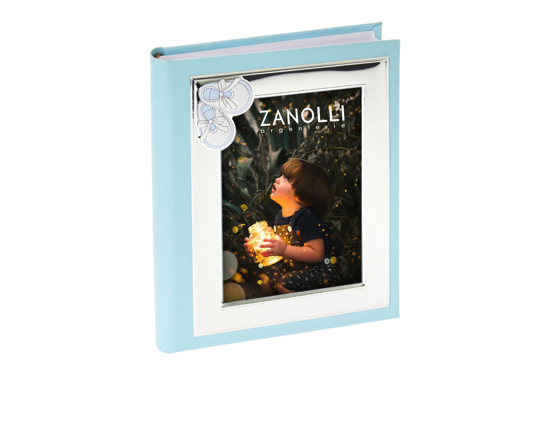 Photo Album Baby Shoes Blue With Picture Frame Selezione Zanolli 182105 445735822c