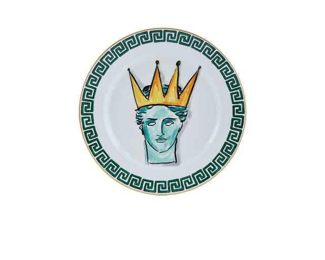 Dinner plate il viaggio di nettuno porcelain white