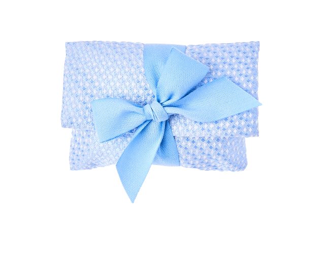 Busta portaconfetti rombi azzurro e fiocco azzurro