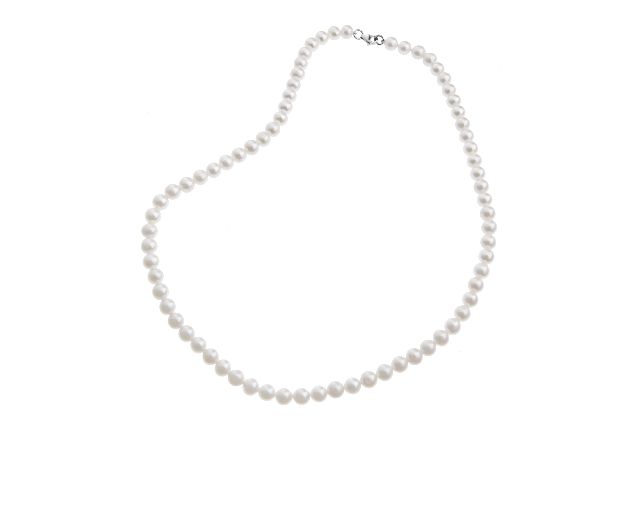 Collana oro 750‰ e perle bianche coltivate 24 mesi
