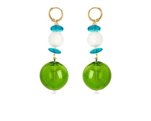 Orecchini carmen in vetro verde