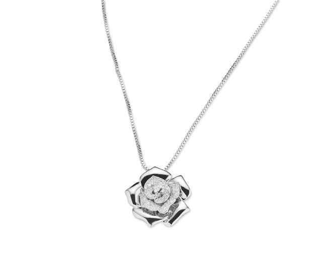 Collana rosa ottone con cubic zirconia