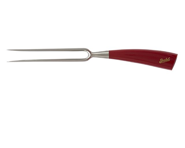 Carving fork elegance steel with red handle