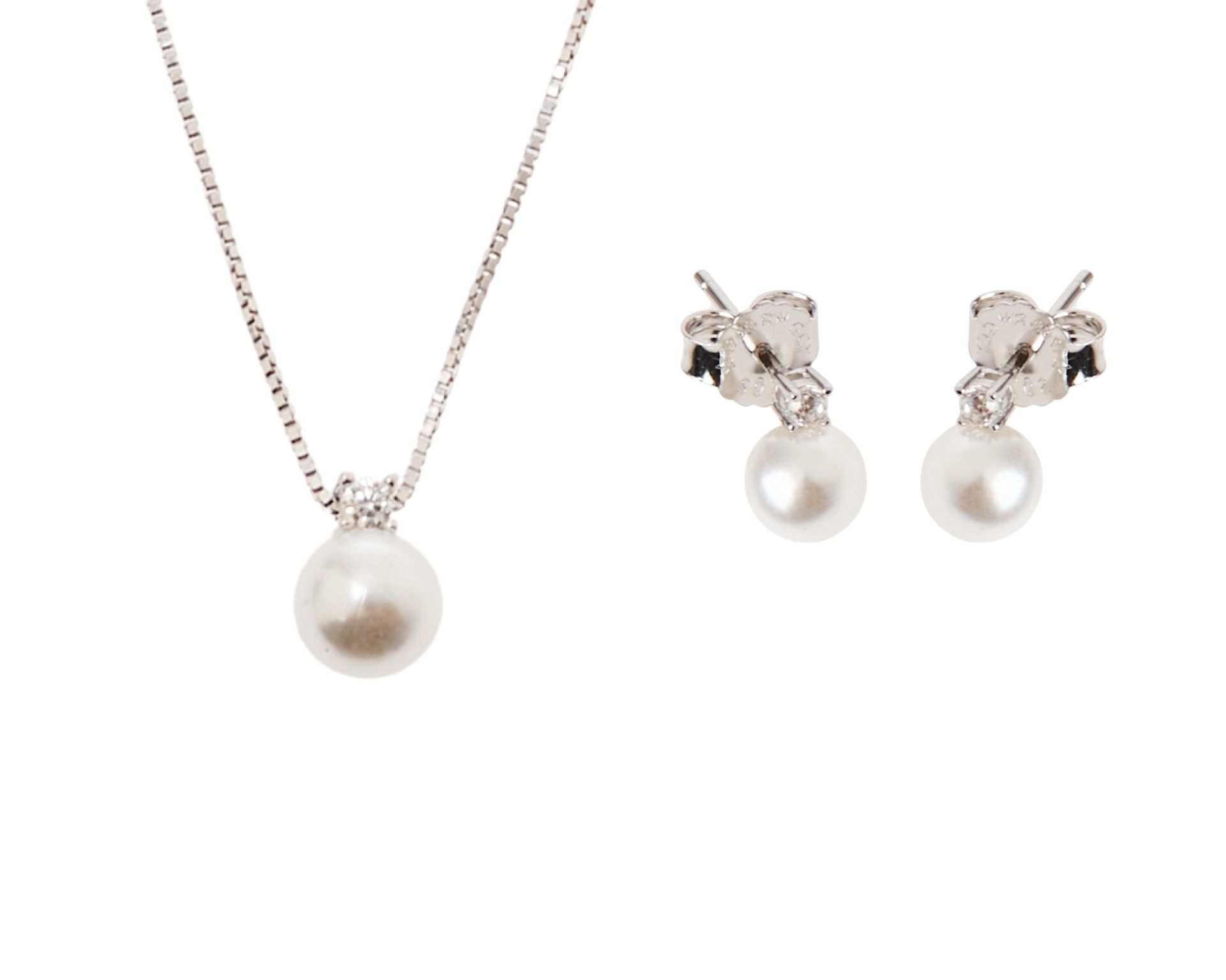 Parure Collana E Orecchini Argento Con Shell Pearl E Cubic Zirconia Sovrani 178659 814j8636