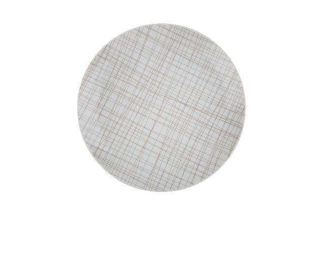 Dessert plate mesh porcelain line walnut