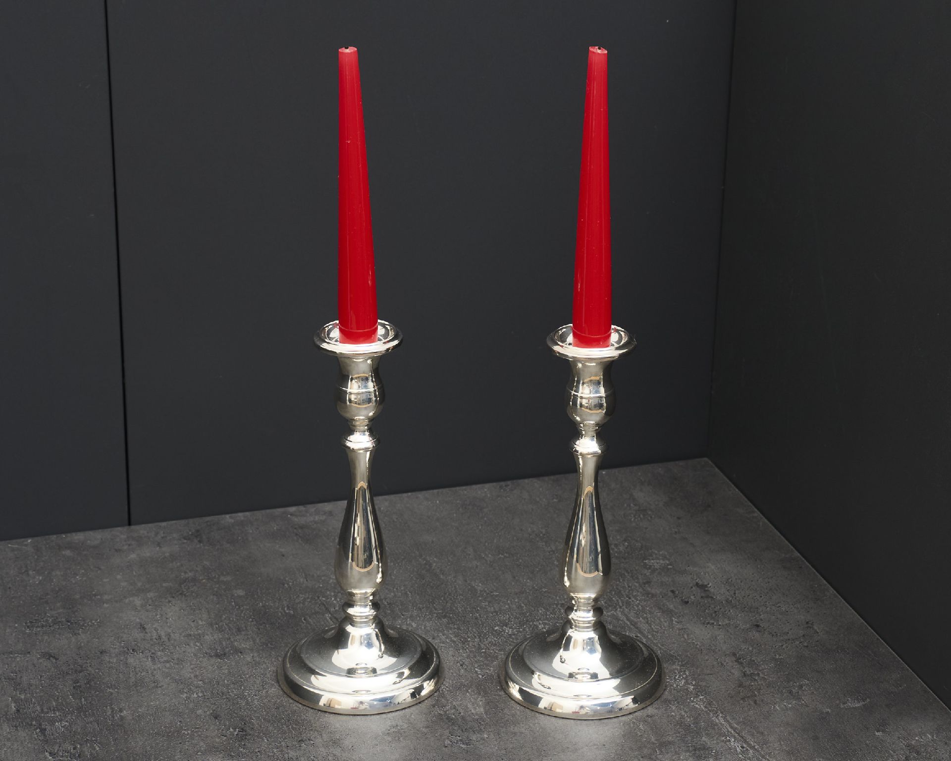 Coppia Di Candelieri Monofiamma Argento In Stile Inglese Usato Ricondizionato Zanolli Vintage 190764 Us0008861