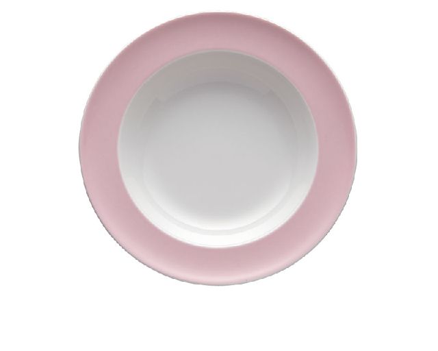 Soup plate sunny day light pink porcelain