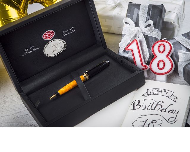 Penna A Sfera Optima O Sole Mio Arancione Screziato Aurora 148241 877998nao