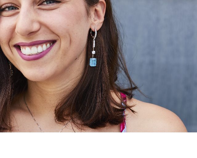 Orecchini argento con cubic zirconia e zirconi acquamarina