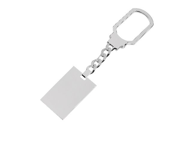 Portachiavi argento con piastrina rettangolare