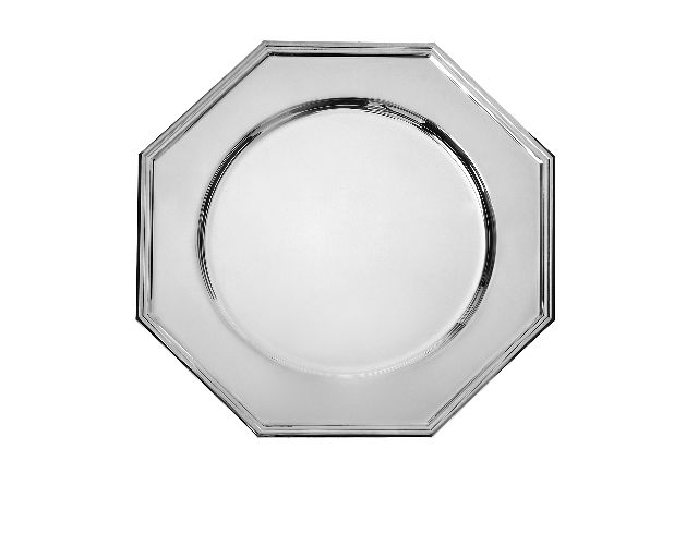 Sottopiatto silver plated in stile ottagonale