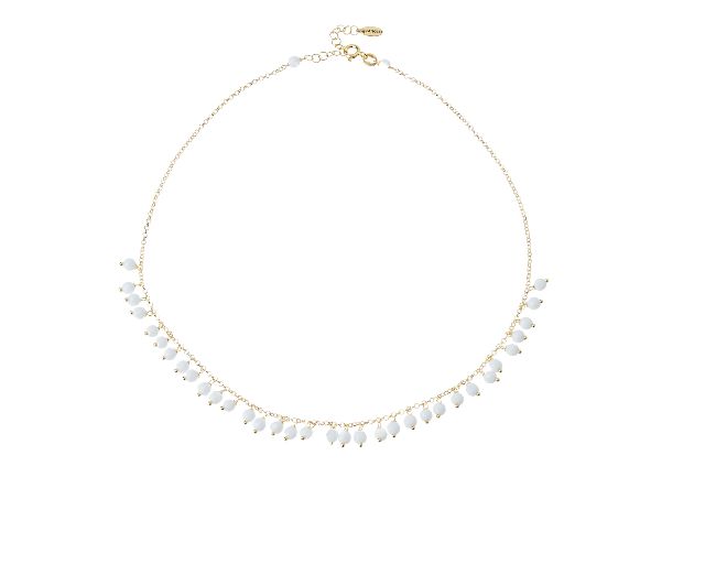 Collana Argento Dorato Con Agata Bianca Selezione Zanolli 183726 726cl2863