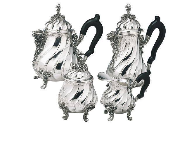 Coffee set torciglione silver 4 pieces