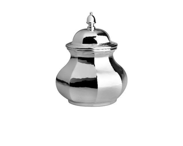 Sugar bowl silver in octagonal style