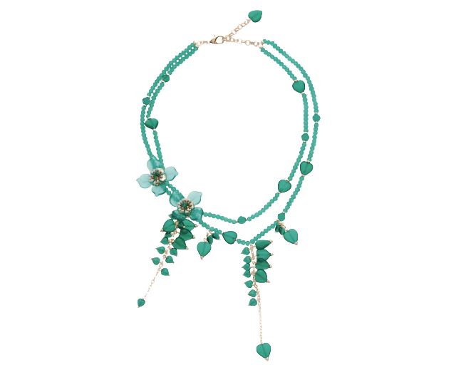 Collana con cristalli verdi