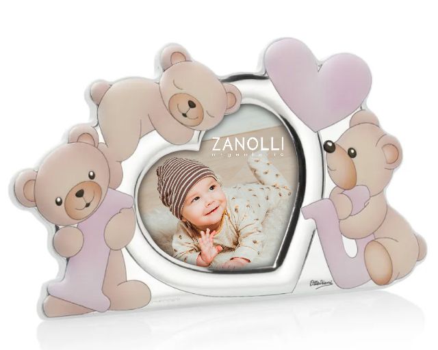 Picture frame teddy pvd silver pink