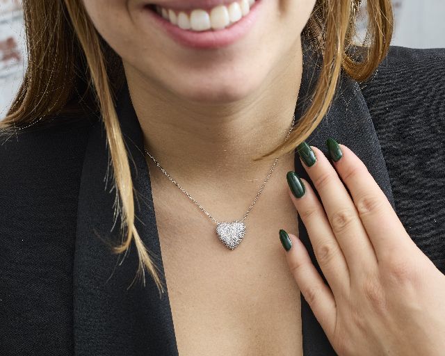 Necklace heart brass